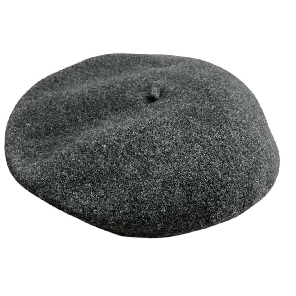 Vintage Beret Basque 100% Wool Hat Gray Mens RN 58584 Made In Czech Republic